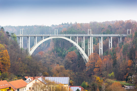 Bechyne Bridge Duha over Luznice River