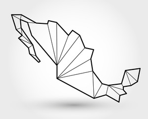 black outline map of Mexico