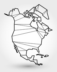 black outline map of North America