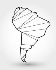 black outline map of South America