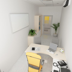 office, interior visualization, 3D illustration