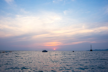 Obraz premium Sunset over Gulf of Thailand