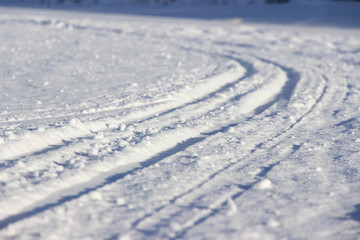 ski track on snow