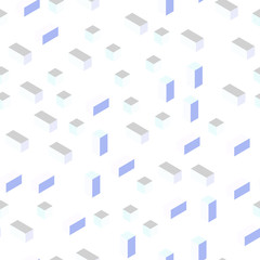 Light Pink, Blue vector seamless, isometric backdrop with rhombus.