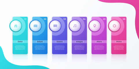 Modern vector infographic design with six options