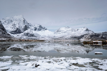 Fototapeta na wymiar Fjord in winter, Norway