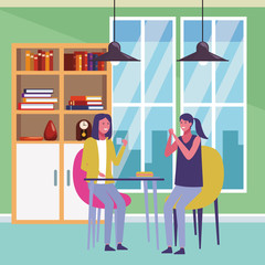 Friends meeting cartoon