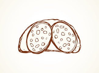 Piece of loaf. Vector drawing