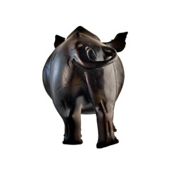 mahogany rhino figure isolated