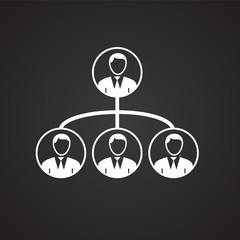 Business hierarchy on black background icon