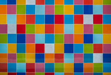 wall of multicolored tiles