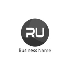 Initial Letter RU Logo Template Design