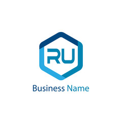 Initial Letter RU Logo Template Design