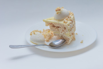 piece of meringue cake on a plate