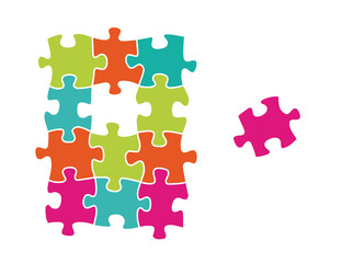 Fototapeta premium Missing piece of the jigsaw puzzle
