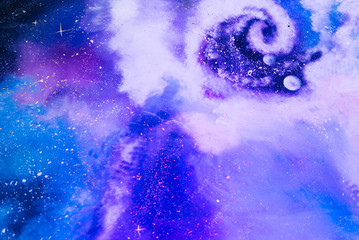 Close-up of Milky way galaxy with stars and space dust in the universe. Space background