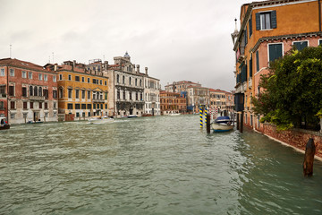 venice canale grande flood high tide water