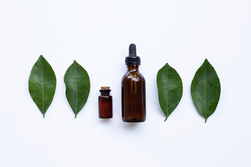 Essential oil with orange leaves