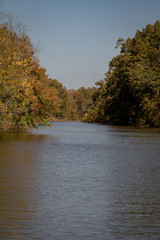 autumn landscape with river and trees