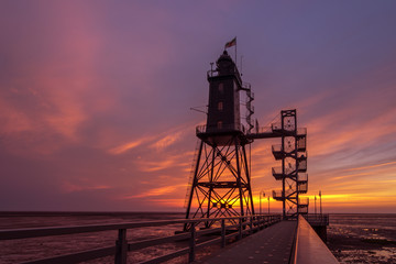The former lighthouse Eversand-Oberfeuer built in 1886/87 is now a museum and a tourist attraction....