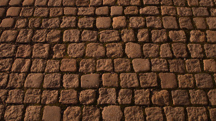 Street stone pavement texture. old cobblestone background