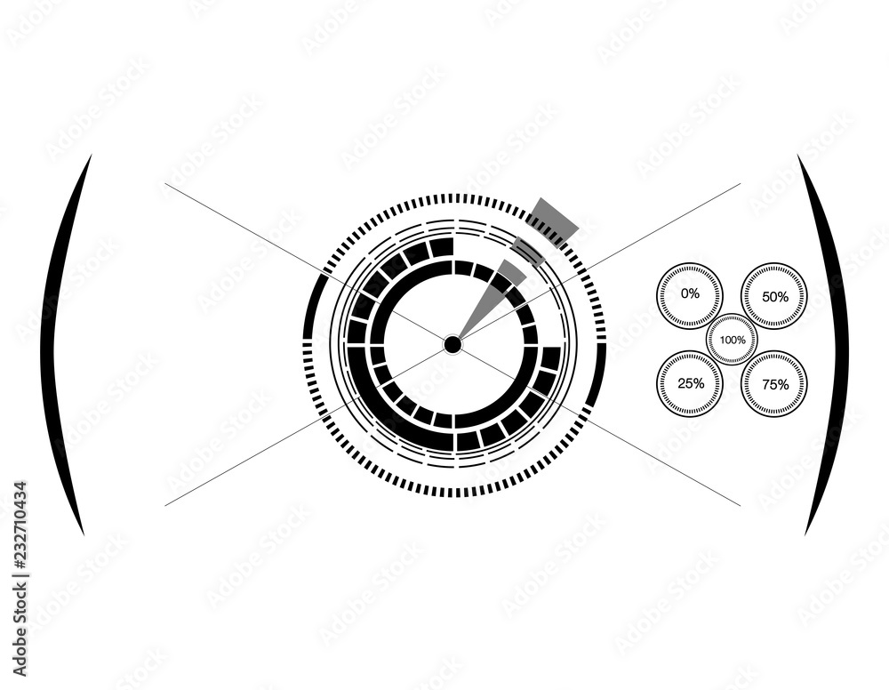 Poster hud elements,graph.vector illustration.head-up display elements for the web.