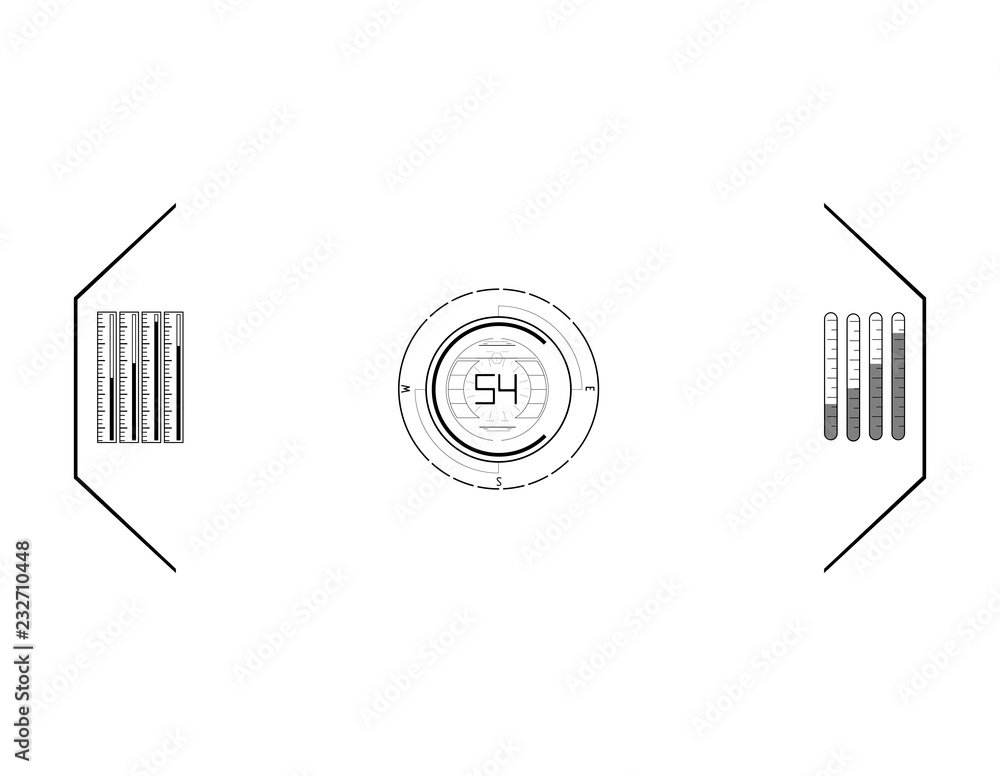 Poster hud elements,graph.vector illustration.head-up display elements for the web.