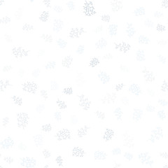 Fototapeta premium Light BLUE vector seamless doodle background with leaves, branches.