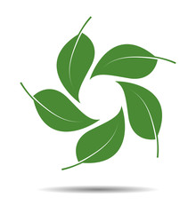 Leaves circle logo, symbol environment