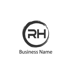 Initial Letter RH Logo Template Design