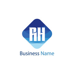 Initial Letter RH Logo Template Design