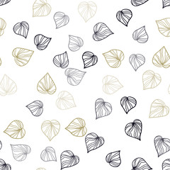 Dark Multicolor vector seamless doodle background with leaves.