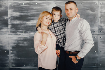 happy family of three