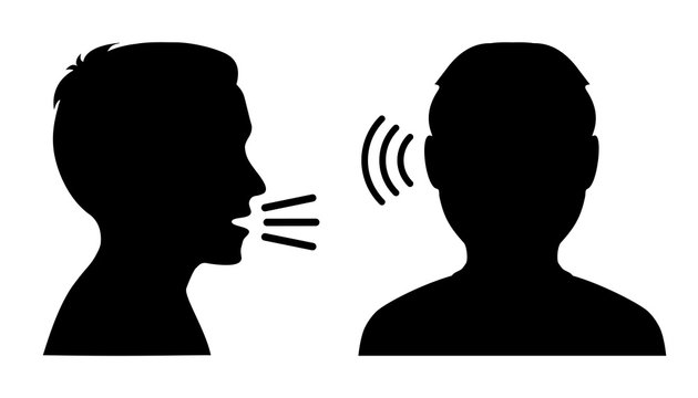People talk: speak and listen – stock vector
