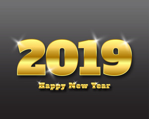 Happy new 2019 year. Greetings card. Colorful design. Vector illustration.