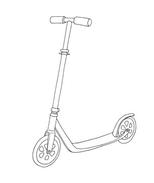 Kick scooter isolated on white background. Vector illustration.