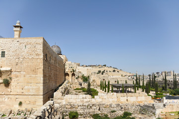 Fototapeta premium Southern Wall of Temple Mount, southwestern corner in Jerusalem