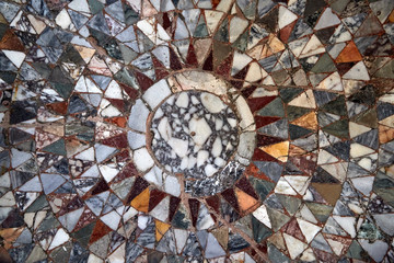 antique old stone mosaic floor pattern