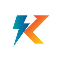 Letter K energy logo
