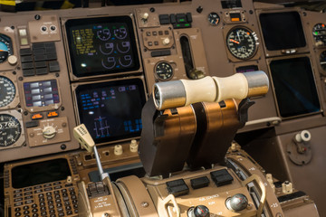 Instrument panel of a commercial airplane