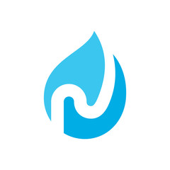 Letter N Drop logo