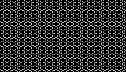 White honeycomb on a black background. Seamless texture. Isometric geometry. 3D illustration