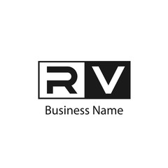 Initial Letter RV Logo Template Design