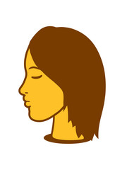 loch boden gesicht kopf weiblich frau girl mädchen hübsch schön haare schlafen ruhe clipart design