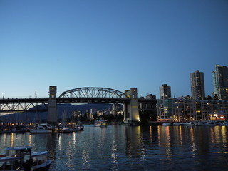 Burard Street Bridge in Vancouver downtown, Canada