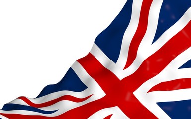 Waving flag of the Great Britain. British flag. United Kingdom of Great Britain and Northern Ireland. State symbol of the UK. 3D illustration