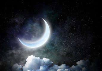 Obraz na płótnie Canvas Romantic moon in sky