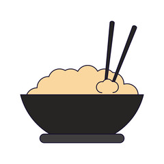 Rice bowl with chopsticks