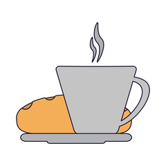 Coffee cup and bread