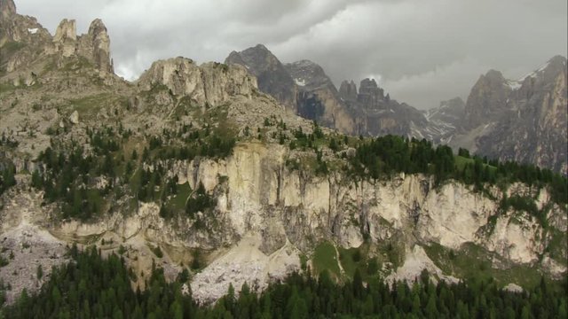 Aerial view over Italien Alps